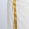 Generated Image February 12, 2026 - 11_49AM Men's Premium Cotton Lungi - Pristine White with Elegant Gold Zari Border (2.25 Meters)