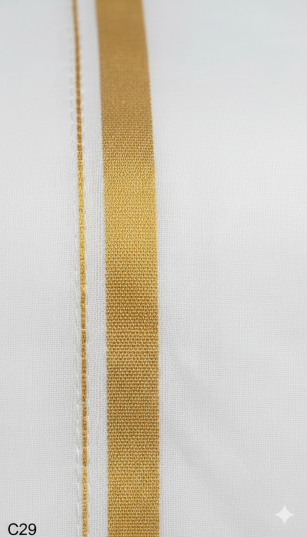 Generated Image February 12, 2026 - 11_50AM Men's Premium Cotton Lungi - Pristine White with Elegant Gold Zari Border (2.25 Meters)