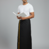 Men's Premium Cotton Lungi - Elegant Black with Gold Zari Border (2.25 Meters)
