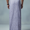 Men's Premium Cotton Lungi - Lavender Checked Pattern (2.25 Meters) - C30