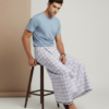 Generated Image February 17, 2026 - 7_56PM (1) Men's Premium Cotton Lungi - Fine Grey Micro-Checked Pattern (2.25 Meters) - C33