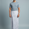 Men's Premium Cotton Lungi - Fine Charcoal & Grey Checked Pattern (2.25 Meters) - C45