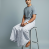 Men's Premium Cotton Lungi - Fine Charcoal & Grey Checked Pattern (2.25 Meters) - C45