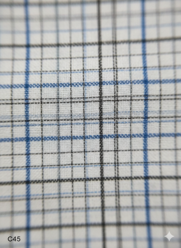 Men's Premium Cotton Lungi - Fine Charcoal & Grey Checked Pattern (2.25 Meters) - C45