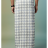 Men's Premium Cotton Lungi - Classic Grey & Blue Checked Pattern (2.25 Meters) - C37