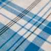 Men's Premium Cotton Lungi - Blue Checked Pattern with Bold Border (2.25 Meters) - C38