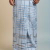 Men's Premium Cotton Lungi - Sky Blue with Contemporary Striped Pattern (2.25 Meters) - C40