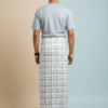 Men's Premium Cotton Lungi - Blue & Grey Checked Pattern (2.25 Meters) - C41