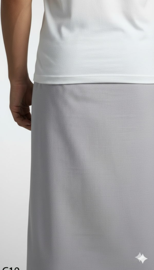 Men's Premium Cotton Lungi - Solid Pure White (2.25 Meters) - C10