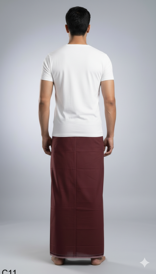 Men's Premium Cotton Lungi - Solid Sky Blue (2.25 Meters) - C11