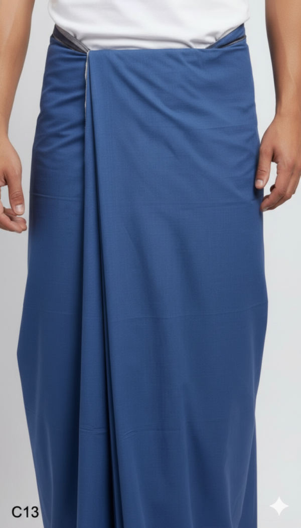 Generated Image January 31, 2026 - 8_12AM (1) Men's Premium Cotton Lungi - Solid Royal Blue (2.25 Meters) - C13