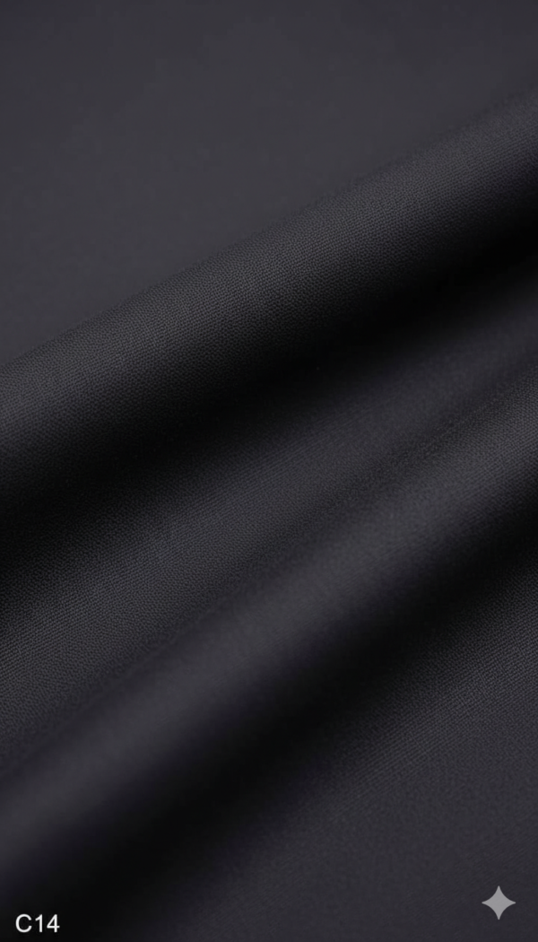 Men's Premium Cotton Lungi - Solid Jet Black (2.25 Meters) - C14