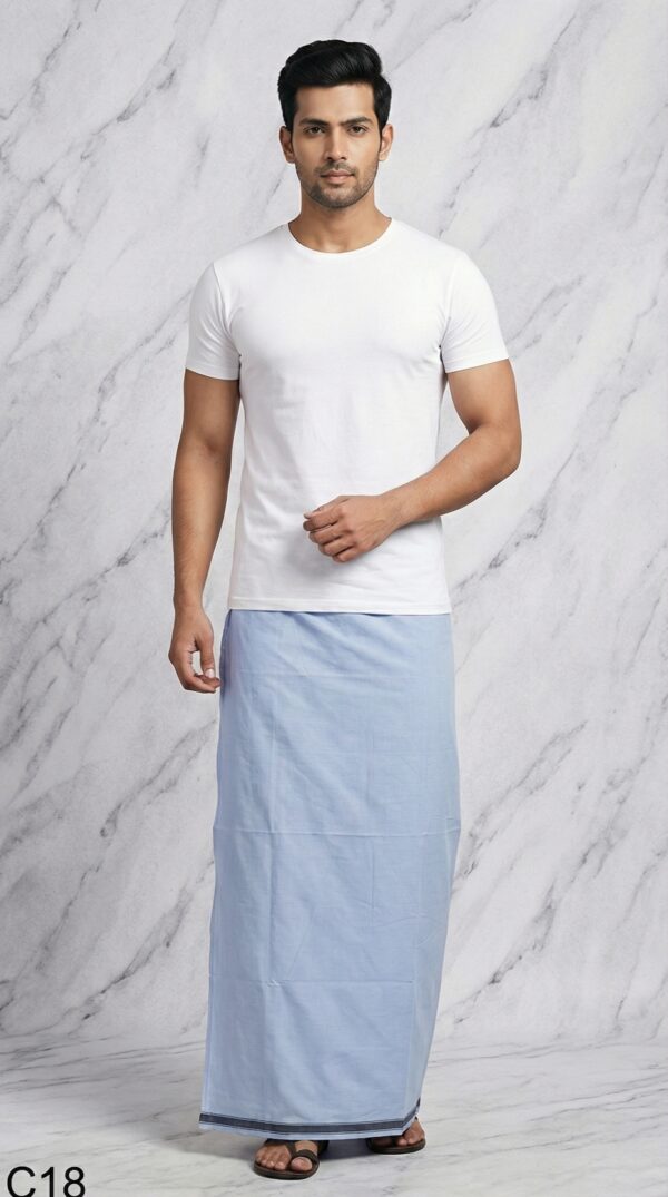 Men's Premium Cotton Lungi - Solid Coffee Brown (2.25 Meters) - C18