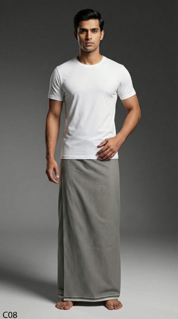 Men's Premium Cotton Lungi - Solid Lemon Yellow (2.25 Meters) - C08