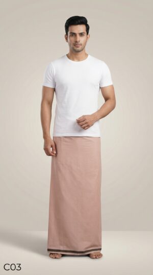 Ultra_realistic_4k_2k_202601290657 Men's Premium Cotton Lungi - Solid Cream/Off-White (2.25 Meters) - C03