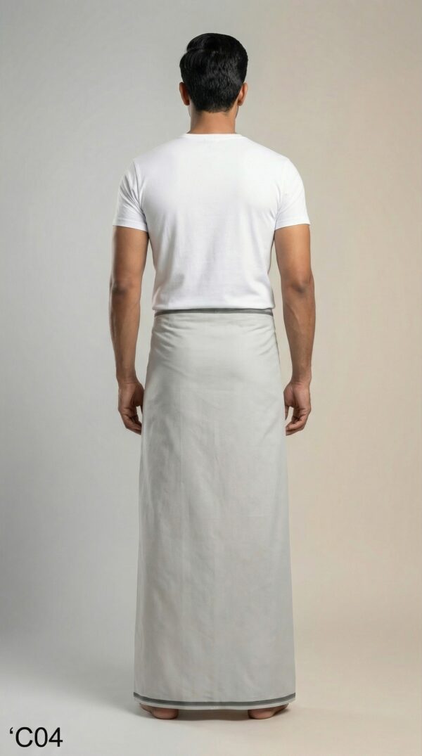 Men's Premium Cotton Lungi - Solid Cool Grey (2.25 Meters) - C04