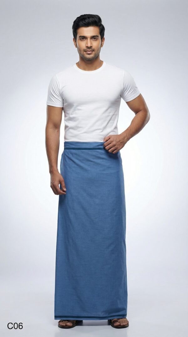 Men's Premium Cotton Lungi - Solid Beige / Biscuit (2.25 Meters) - C06