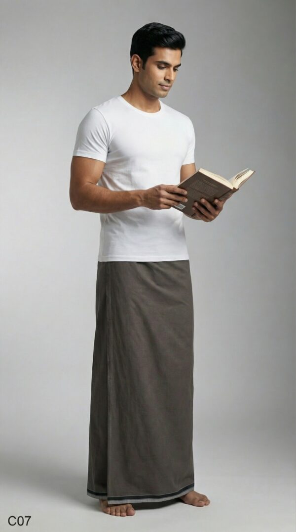 Men's Premium Cotton Lungi - Solid Pista Green (2.25 Meters) - C07