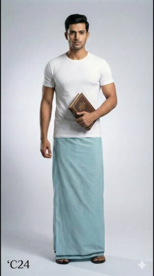 Ultra_realistic_4k_2k_202602051112 Men's Premium Cotton Lungi - Solid Olive Green (2.25 Meters) - C24