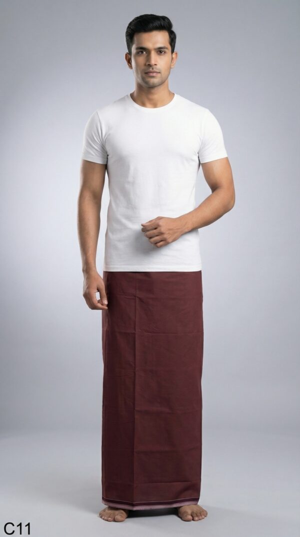 Men's Premium Cotton Lungi - Solid Sky Blue (2.25 Meters) - C11